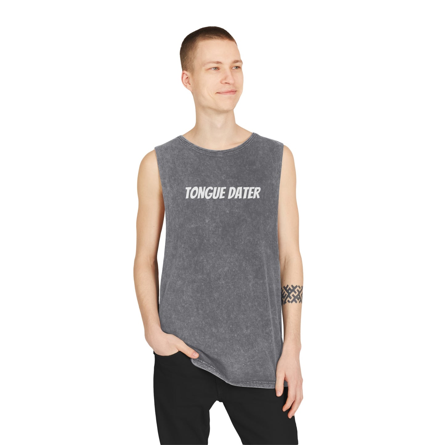 Unisex Stonewash Date  Tank Top