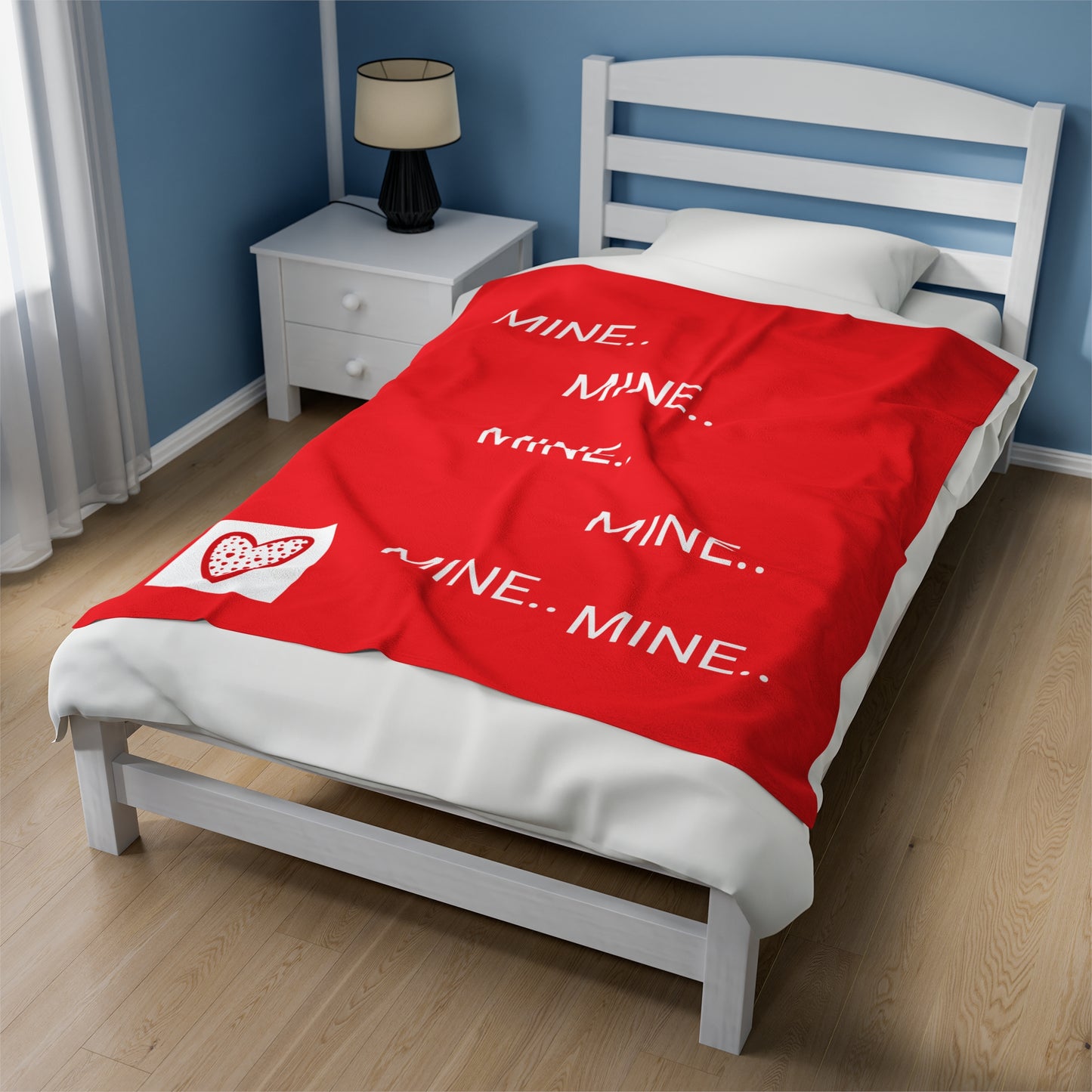Cozy Goat Love Mine Velveteen Plush Blanket