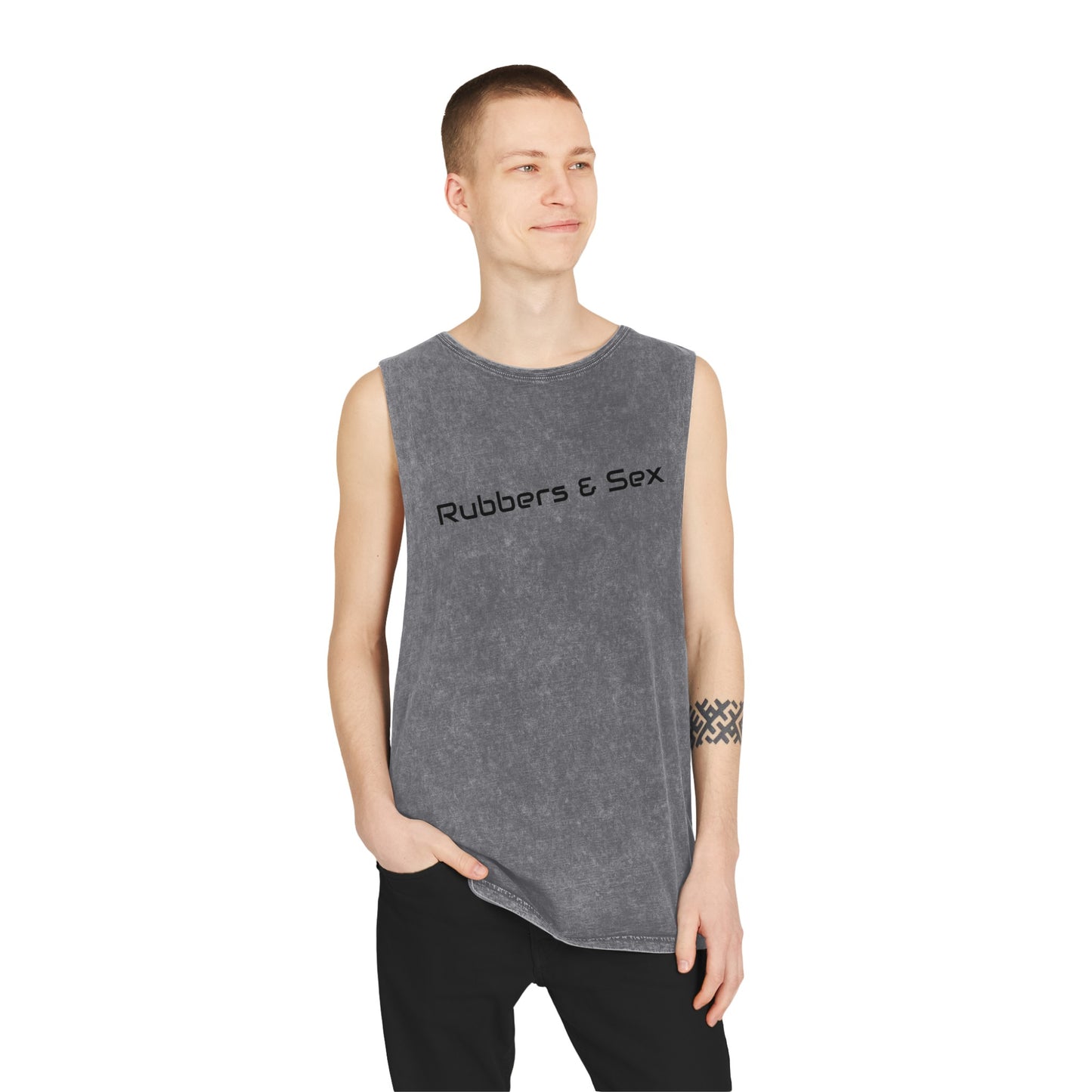 Unisex Stonewash Xxx Tank Top