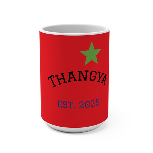 Thankya Red Mug, Coffee Cup for Home or Office, Perfect Gift for Holidays, Unique Drinkware, Est. 2025