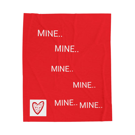 Cozy Goat Love Mine Velveteen Plush Blanket