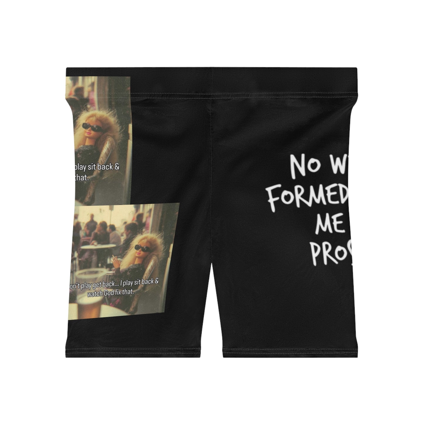 Isaiah 54:17 Christian Graphic Biker Shorts — "No Weapon" Faith Statement